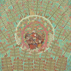 Lovci u sumi, 1980. ulje-platno, 50 x 40 cm, inv. br. 1889, MNMU (Medium)